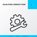 Help and Support vector line icon style. Technical Support 64x64 Pixel perfect icon