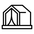 Help tent icon outline vector. Migrant refugee