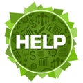 Help Green Business Symbols Circular