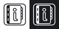 Help or user guide app icon for smartphone, tablet, laptop or other smart device with mobile interface. Minimalistic two