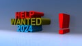 Help wanted 2024 on blue Royalty Free Stock Photo