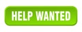 help wanted button. help wanted square 3d push button. Royalty Free Stock Photo