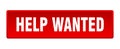 help wanted button. help wanted square isolated push button. Royalty Free Stock Photo