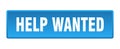 help wanted button. help wanted square isolated push button. Royalty Free Stock Photo