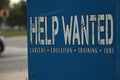 help wanted careers education training jobs printed in white top right of frame-