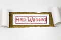 Help wanted job hiring sign business employment work banner Royalty Free Stock Photo