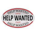 help wanted sign, emblem, label, badge,sticker. help wanted paper origami speech bubble. help wanted red tag. Royalty Free Stock Photo