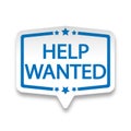 Help wanted square paper speech bubble web icon Royalty Free Stock Photo