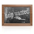 Help wanted text written on blackboard Royalty Free Stock Photo