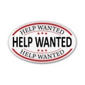 Help Wanted Vector Retro Paper Labels Label Tags on white Background Royalty Free Stock Photo