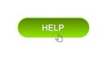 Help web interface button clicked with mouse cursor, green color, support online Royalty Free Stock Photo