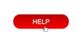 Help web interface button clicked with mouse cursor, red color, support online