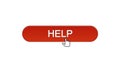 Help web interface button clicked with mouse cursor, wine red, support online