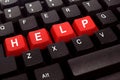 Help word on black keyboard Royalty Free Stock Photo