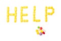 Help word made with pills Royalty Free Stock Photo