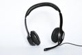 Helpdesk headset. headphones with mic isolated on white