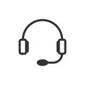 Helpdesk icon in flat style. Headphone vector illustration on white isolated background. Chat operator business concept Royalty Free Stock Photo