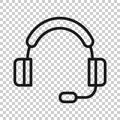 Helpdesk icon in flat style. Headphone vector illustration on white isolated background. Chat operator business concept