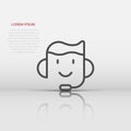 Helpdesk icon in flat style. Headphone vector illustration on white isolated background. Chat operator business concept Royalty Free Stock Photo