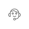 Helpdesk icon in flat style. Headphone vector illustration on white isolated background. Chat operator business concept Royalty Free Stock Photo