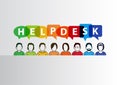 Helpdesk illustration of group of call center employees ready to help. Royalty Free Stock Photo
