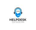 Helpdesk logo template. Support service vector design