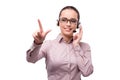 The helpdesk operator isolated on the white background Royalty Free Stock Photo