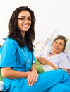 Helpful Nurses with Patients Royalty Free Stock Photo