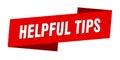 helpful tips banner template. ribbon label sign. sticker Royalty Free Stock Photo