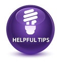 Helpful tips (bulb icon) glassy purple round button Royalty Free Stock Photo