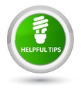 Helpful tips (bulb icon) prime green round button Royalty Free Stock Photo