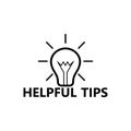 Helpful tips sign, bulb icon