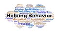 Helping Behavior Word Cloud. Key Terms on Prosocial Actions and Human Assistance Dynamics Royalty Free Stock Photo