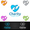 Helping Hand Charity Foundation Creative Logo for Voluntary Church or Charity Donation