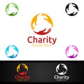 Helping Hand Charity Foundation Creative Logo for Voluntary Church or Charity Donation