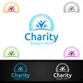 Helping Hand Charity Foundation Creative Logo for Voluntary Church or Charity Donation Royalty Free Stock Photo