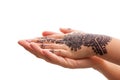 Helping hand with henna tatoo. Royalty Free Stock Photo