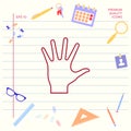 Helping hand - line icon . Graphic elements for your design Royalty Free Stock Photo