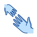 Helping hand line icon.
