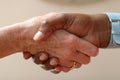 Helping hand shakes another in an agreement Royalty Free Stock Photo