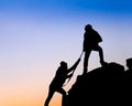 Helping hand between two climber Royalty Free Stock Photo