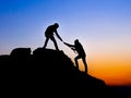 helping hand between two climber Royalty Free Stock Photo
