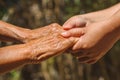 Helping hands, care for the elderly concept Royalty Free Stock Photo