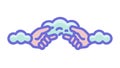 Helping Hands with Cloud Connection, Support Cloud Computing, vector design Generative AI Royalty Free Stock Photo