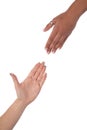 Helping hands females Royalty Free Stock Photo