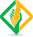 Helping hands logo Royalty Free Stock Photo