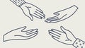 Helping hands reaching out, symbolizing support and connection. vector design Generative AI Royalty Free Stock Photo