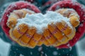 Helping hands in snow Groups engaging in winter volunteer opportunities Royalty Free Stock Photo