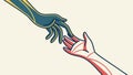 Helping Hands Support and Solidarity, Community Connection, vector design Generative AI Royalty Free Stock Photo