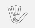 Helping hands symbol. Parent and child sign. Kids help and care icon. Support family vector Royalty Free Stock Photo